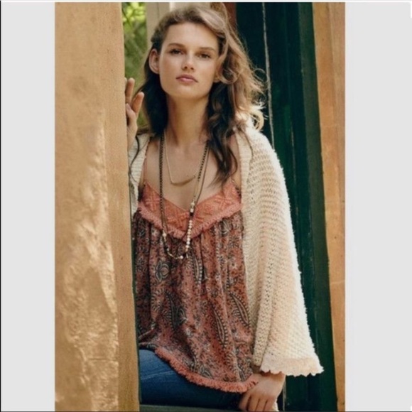 Anthropologie Tops - Anthropologie Paisley Tank Top in Pink and Brown